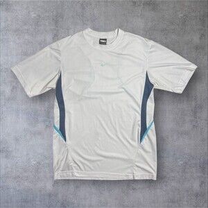 Vintage 2000s Nike‎ Men's Large White Blue Athletic Shirt Air Center Swoosh Y2K